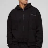 boohooMAN Oversized Boxy Seam Detail Raw Edge Zip Through Hoodie | Hoodies & Sweats