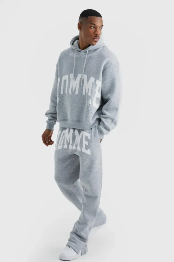 boohooMAN Oversized Boxy Split Hem Homme Tracksuit | Tracksuits