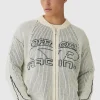 boohooMAN Oversized Boxy Two Toned Ribbed Knitted Bomber Jacket | Coats & Jackets