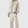 boohooMAN Oversized Boxy Varsity Printed Zip Through Tracksuit | Tracksuits