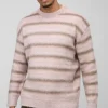 boohooMAN Oversized Brushed Crew Neck Knitted Jumper | Knitwear | Going Out Knitwear