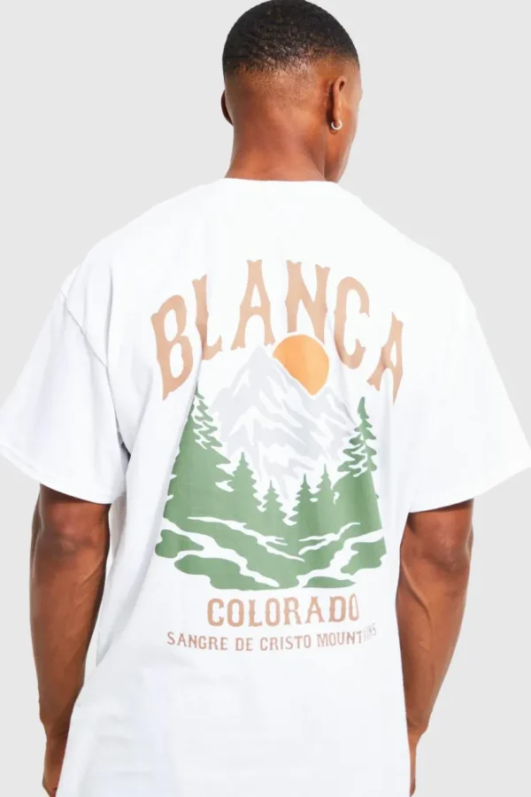 boohooMAN Oversized Colorado Mountains Graphic T-shirt | T-Shirts