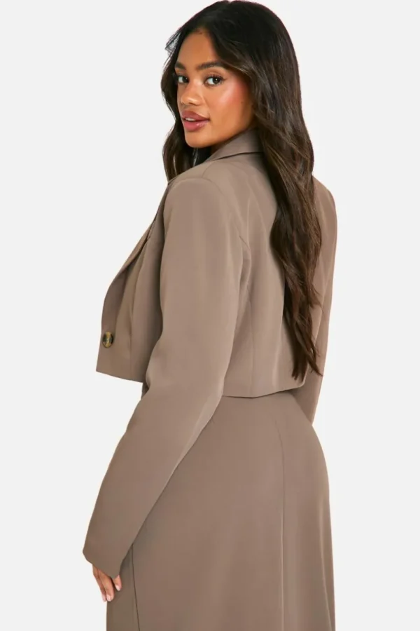 boohoo Oversized Cropped Boxy Tailored Blazer | Women Shirts | Foundation