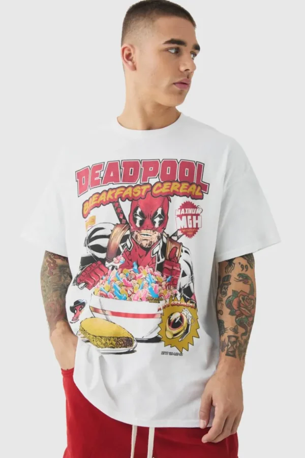 boohooMAN Oversized Deadpool Cereal License Print T-shirt | T-Shirts