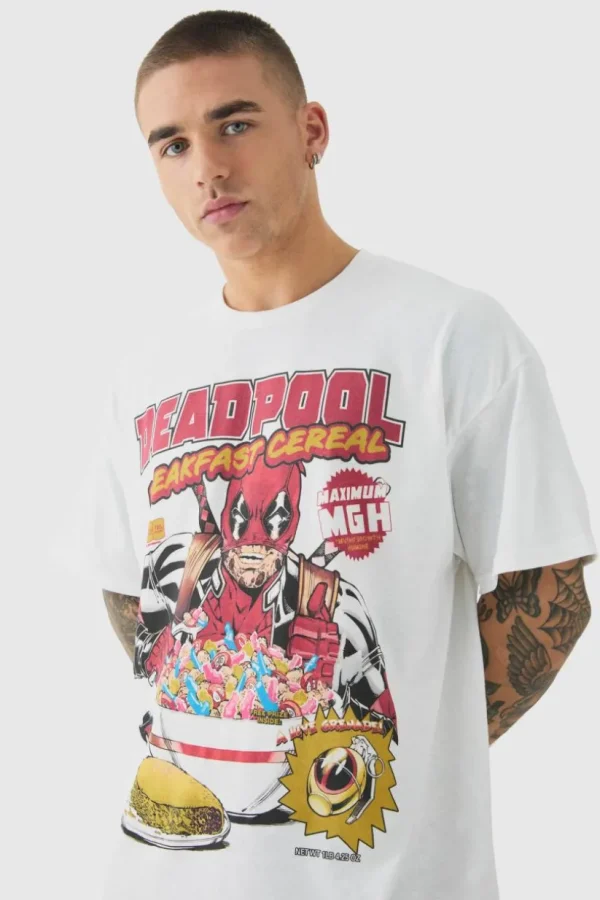 boohooMAN Oversized Deadpool Cereal License Print T-shirt | T-Shirts