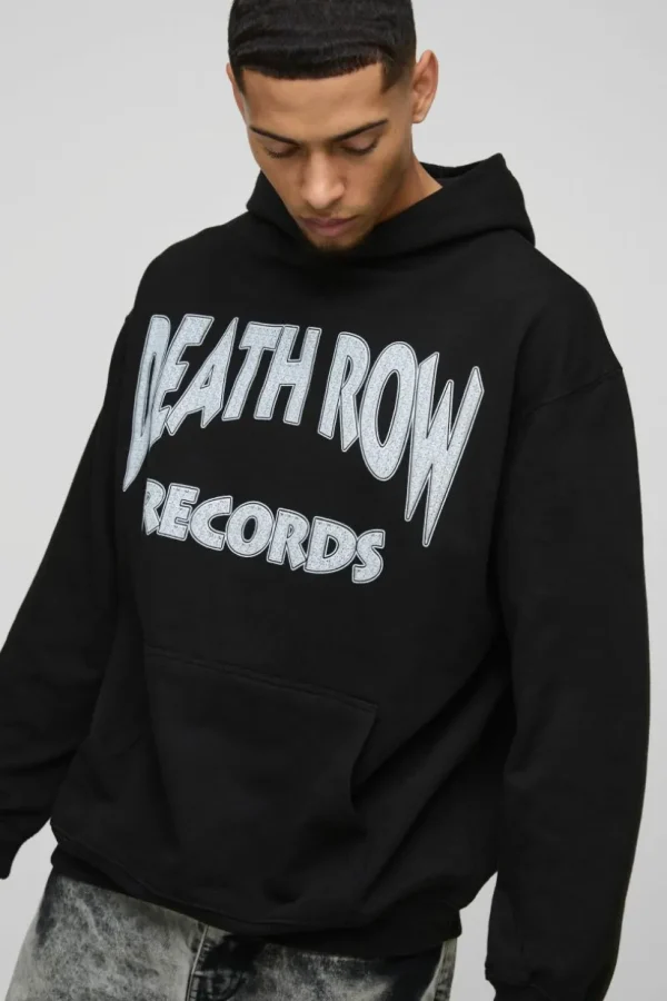 boohooMAN Oversized Death Row License Print Hoodie | Hoodies & Sweats | T-Shirts