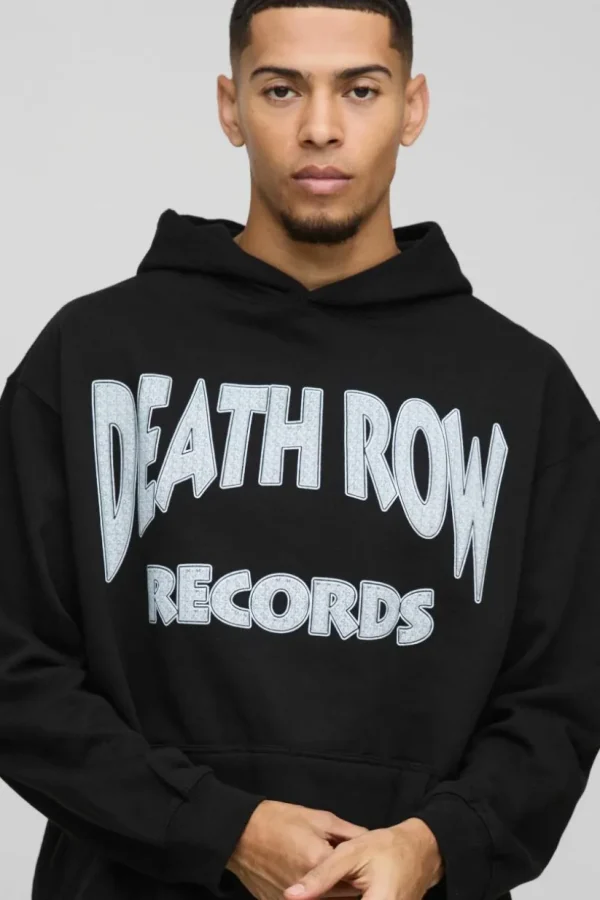 boohooMAN Oversized Death Row License Print Hoodie | Hoodies & Sweats | T-Shirts