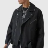 boohooMAN Oversized Denim Biker Jacket | Denim | Going Out Denim