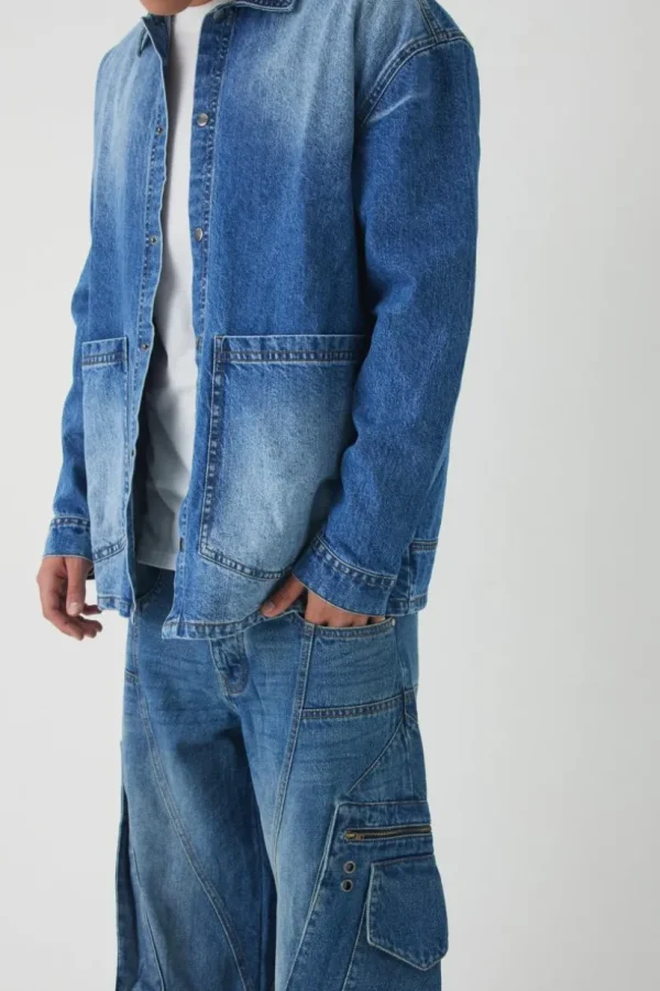 boohooMAN Oversized Denim Overshirt | Denim | Going Out Denim