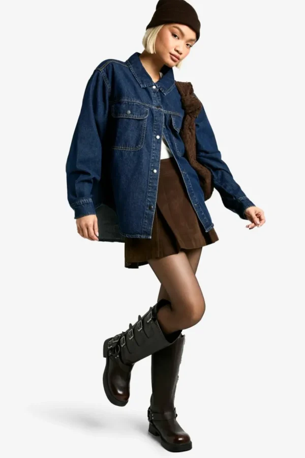 boohoo Oversized Denim Shirt | Women Shirts | Foundation