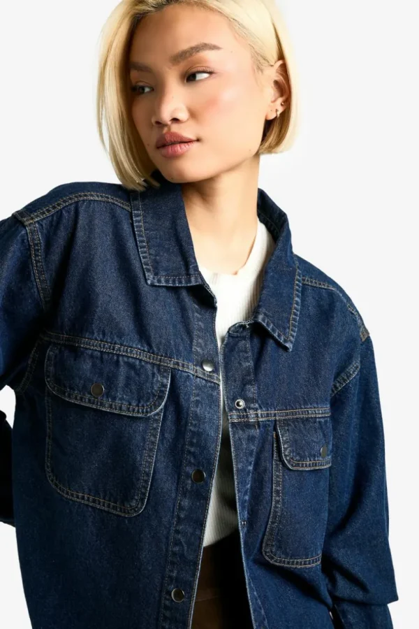 boohoo Oversized Denim Shirt | Women Shirts | Foundation