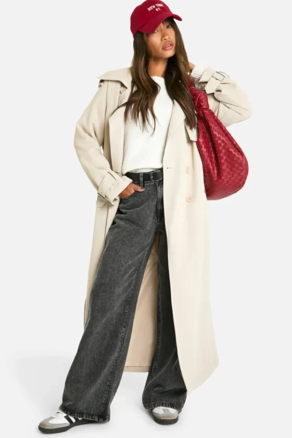 boohoo Oversized Double Breast Trench Coat | Women Shirts | Foundation