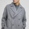 boohooMAN Oversized Double Breasted Cropped Overcoat In | Man | Coats & Jackets