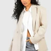 boohoo Oversized Double Breasted Wool Blazer | Women Shirts | Foundation