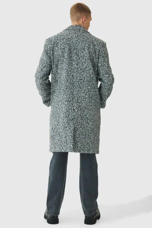 boohooMAN Oversized Double Breasted Boucle Overcoat In | Man | Coats & Jackets