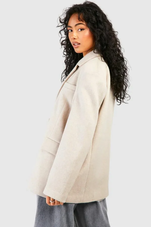 boohoo Oversized Double Breasted Wool Blazer | Women Shirts | Foundation