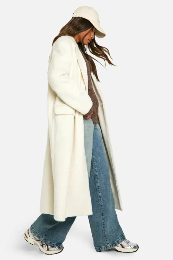 boohoo Oversized Double Breasted Wool Look Coat | Women Shirts | Foundation