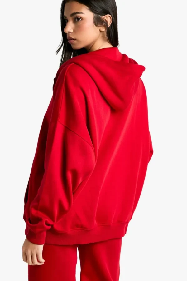 boohoo Oversized Double Zip Through Hoodie | Women Shirts | Foundation