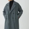 boohooMAN Oversized Drop Shoulder Herringbone Overcoat In | Man | Coats & Jackets