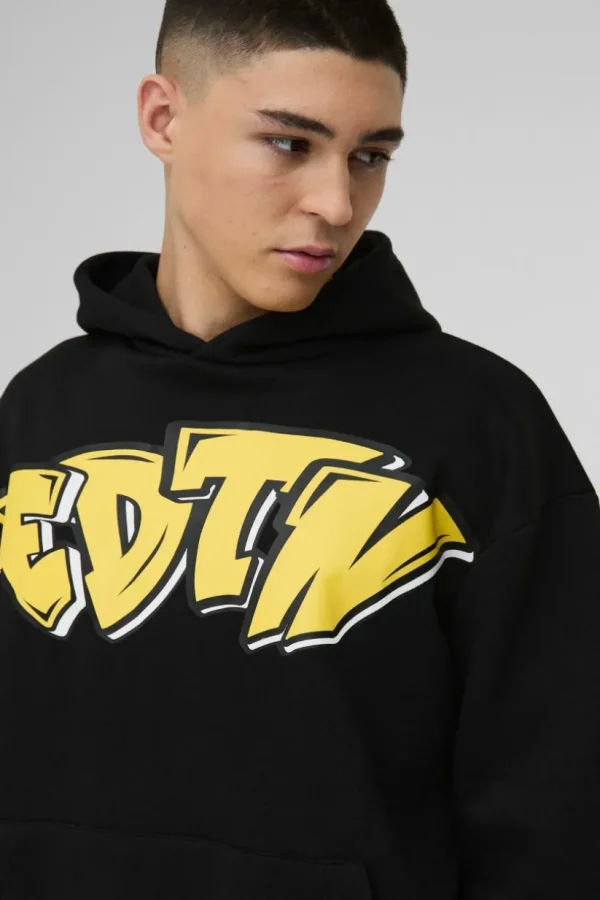 boohooMAN Oversized Edition Graffiti Print Hoodie | Hoodies & Sweats