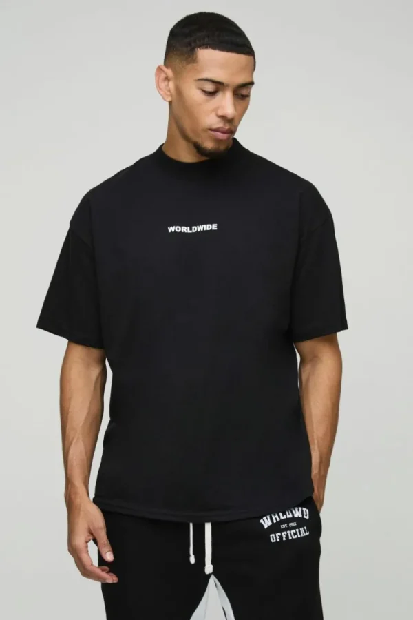 boohooMAN Oversized Extended Neck Homme Lily Graphic T-Shirt | Hoodies & Sweats | T-Shirts