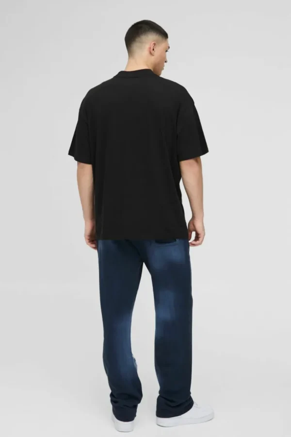 boohooMAN Oversized Extended Neck Puff Print Space Graphic T-shirt | T-Shirts