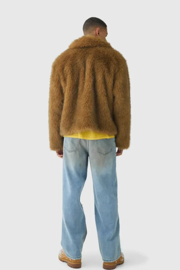 boohooMAN Oversized Faux Fur Harrington Jacket In | Man | Coats & Jackets