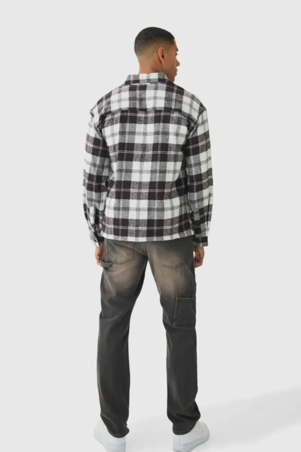 boohooMAN Oversized Flannel Long Sleeve Check Shirt | Shirts | Going Out Shirts