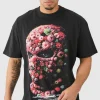 boohooMAN Oversized Floral Mask T-shirt | T-Shirts