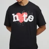 boohooMAN Oversized Hate Heart Puff Print Graphic T-Shirt | Hoodies & Sweats | T-Shirts