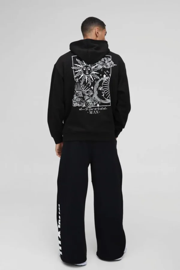 boohooMAN Oversized Heavyweight Line Drawing Print Hoodie | Hoodies & Sweats