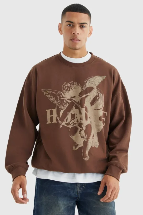 boohooMAN Oversized Homme Graphic Sweatshirt | Hoodies & Sweats