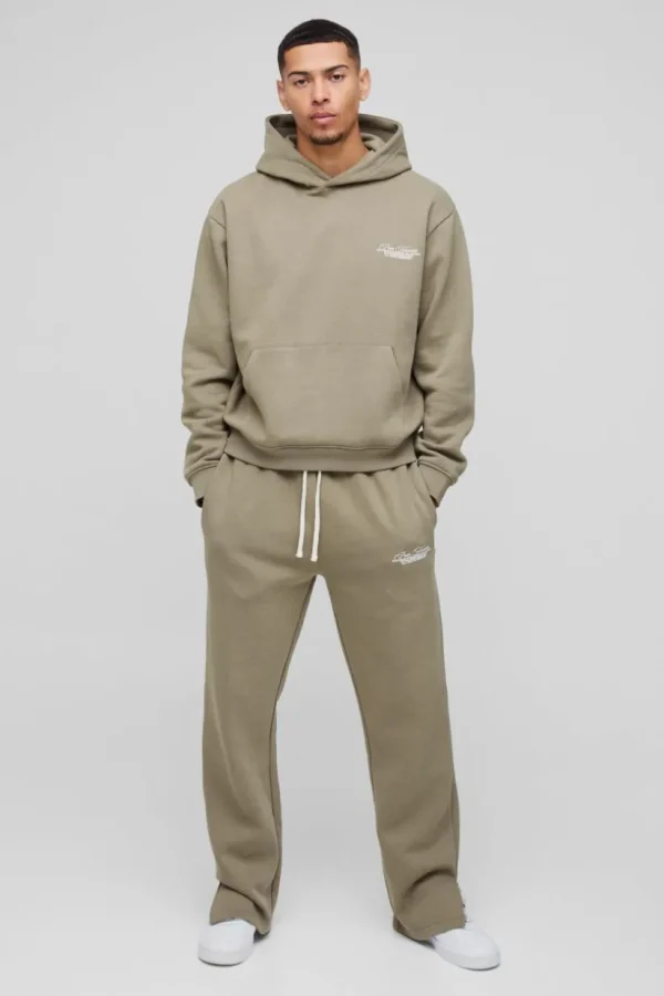 boohooMAN Oversized Homme Hooded Split Hem Tracksuit | Tracksuits