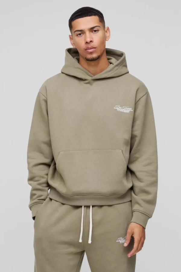 boohooMAN Oversized Homme Hooded Split Hem Tracksuit | Tracksuits