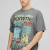 boohooMAN Oversized Homme Magazine Graphic Washed T-Shirt | T-Shirts