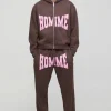 boohooMAN Oversized Homme Zip Hooded Split Hem Tracksuit | Tracksuits