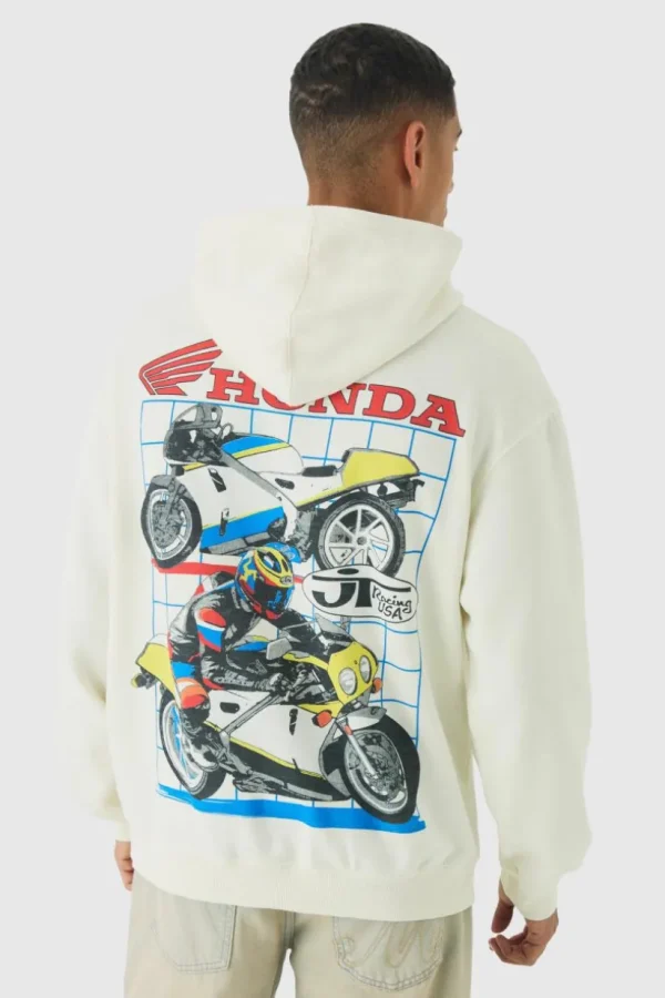 boohooMAN Oversized Honda JT Racing License Print Hoodie | Hoodies & Sweats