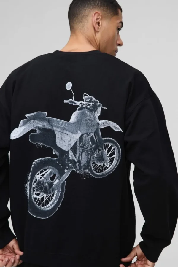 boohooMAN Oversized Honda Racing License Print Sweatshirt | Hoodies & Sweats | T-Shirts