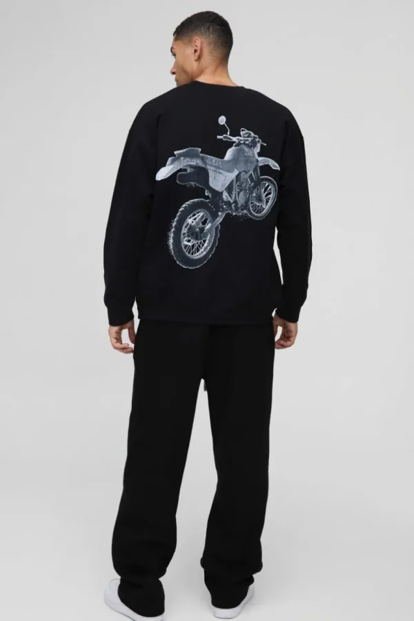 boohooMAN Oversized Honda Racing License Print Sweatshirt | Hoodies & Sweats | T-Shirts