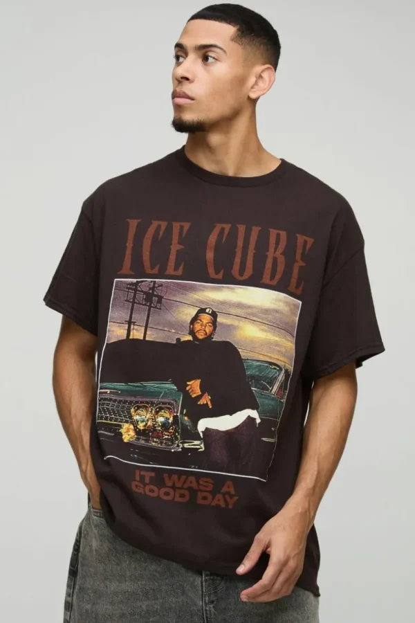 boohooMAN Oversized Ice Cube License Print T-Shirt | T-Shirts