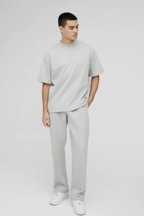 boohooMAN Oversized Interlock T-shirt And Jogger Set | Sets & Coords