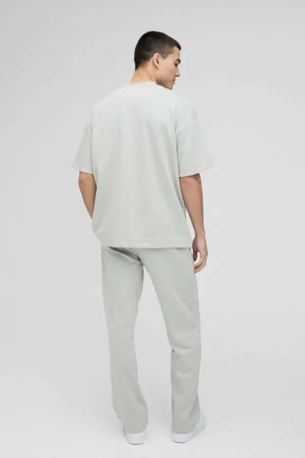 boohooMAN Oversized Interlock T-shirt And Jogger Set | Sets & Coords