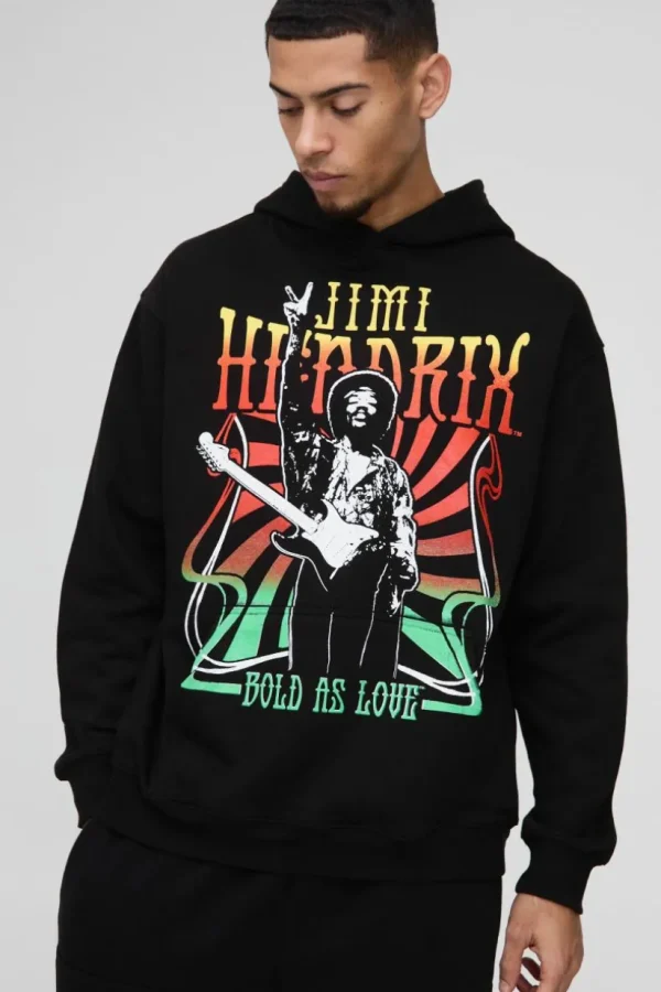 boohooMAN Oversized Jimi Hendrix License Print Hoodie | Hoodies & Sweats