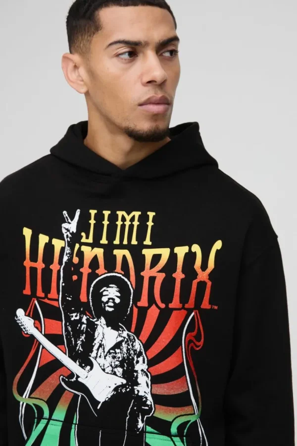 boohooMAN Oversized Jimi Hendrix License Print Hoodie | Hoodies & Sweats