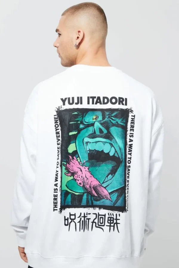 boohooMAN Oversized Jujutsu Kaisen License Sweatshirt | Hoodies & Sweats
