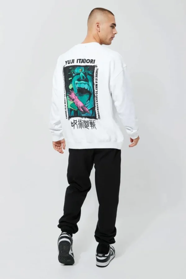 boohooMAN Oversized Jujutsu Kaisen License Sweatshirt | Hoodies & Sweats
