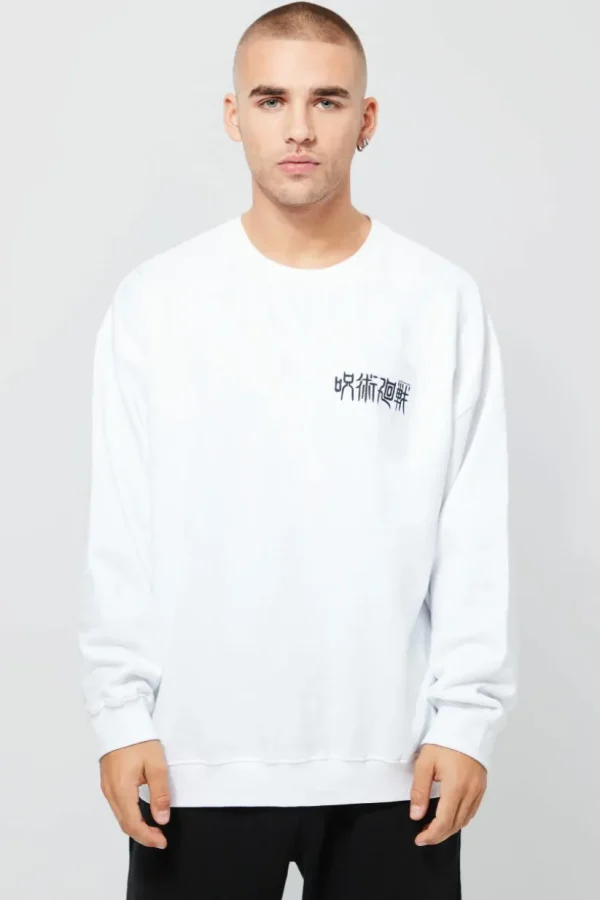 boohooMAN Oversized Jujutsu Kaisen License Sweatshirt | Hoodies & Sweats