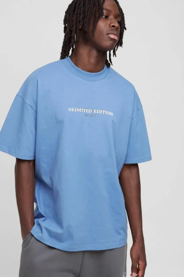 boohooMAN Oversized Limited Heavy T-shirt | Going Out | Basics - Elevated