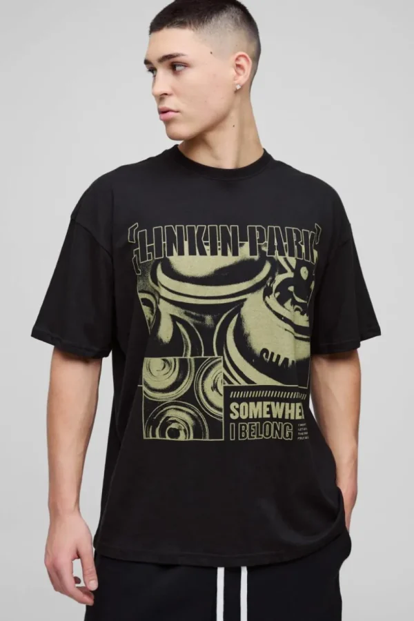 boohooMAN Oversized Linkin Park Band License T-Shirt | T-Shirts