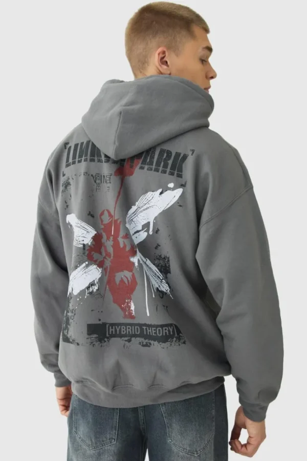 boohooMAN Oversized Linkin Park Wash License Hoodie | Hoodies & Sweats